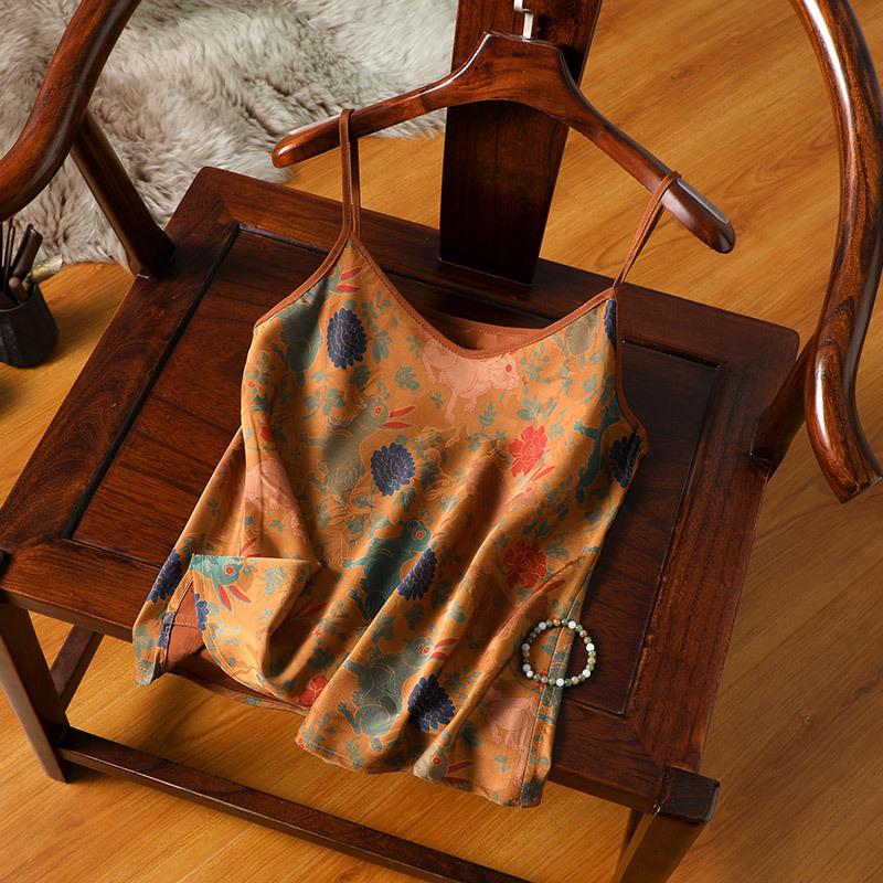 

Новая модная атласная майка в китайском стиле: Свободный, Утягивающий, Майка для ношения под одеждой XXL 62.5-67.5 kg