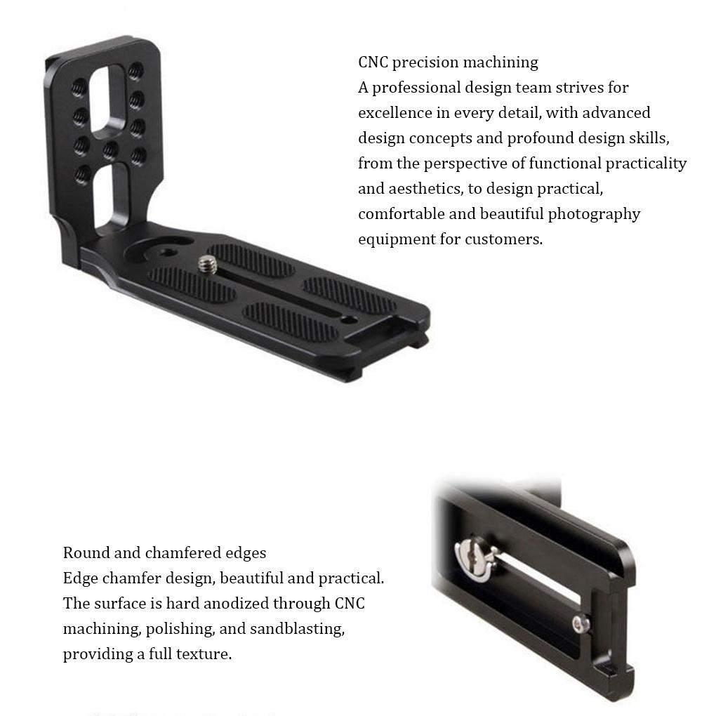 L-shaped Digital Camera Fast Release Plate Detachable Universal Anodized Anti-rust 1/4inch Plates Mount Bracket