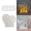 3D Candlestick Silicone Mold Couple Love Heart Candle Base Molds Gypsum Candle Holder Mould Home Decorations Moulds