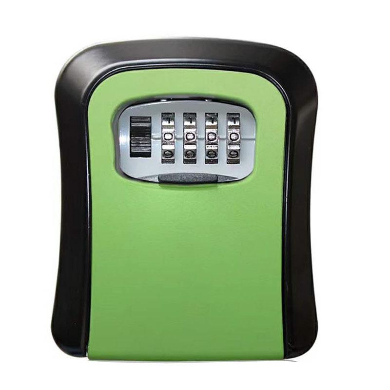 4-Digit Combination Key Lock Box, Waterproof and Secure, Green