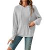 2023 Autumn/Winter European & American Knit Hooded Ribbed Kangaroo Pocket Long Sleeve Sweatshirt