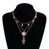 A52E Modern 4 Layer Necklace Featuring Snake Designs and Chokers Chain for Women