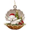 Cute Christmas Puppy Dog Shell Hanging Ornaments Xmas Tree Hanging Pendants Happy New Year 2024 Merry Christmas Decor For Home
