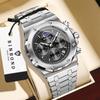 Quartz Watch For Men Moon Phase Auto Date Chronograph Luminous Waterproof Luxury Men's Watch Casual Reloj