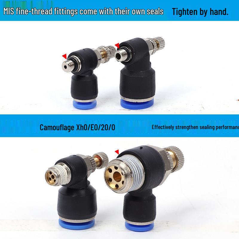 Adjustable Speed Pneumatic L-Type Throttle Valve for Hose Connection SL6-01/8-02/10-03/12-04