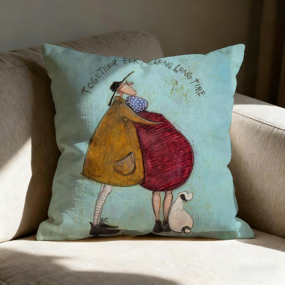 Housse de coussin dessin animé S-Sam T-Toft, imprimée recto-verso, coussin de canapé, oreiller de tête de lit de chambre 35x35cm