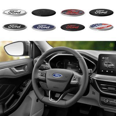 Car Steering Wheel Emblem Decals Badge Decoration For Fiesta Focus 2 Mondeo Mk4 Mustang Ranger Kuga S-MAX Transit Connect