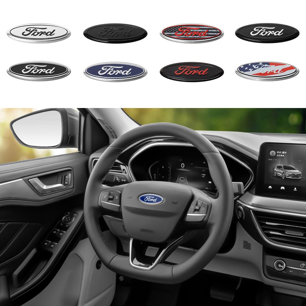 Car Steering Wheel Emblem Decals Badge Decoration For Ford Fiesta Focus 2 Mondeo Mk4 Mustang Ranger Kuga S-MAX Transit Connect AQ5