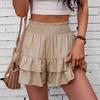 Women's High Waist Shorts A-Line Casual Skort Solid Color Pleated Sweet Fresh Style Summer Daily Wear