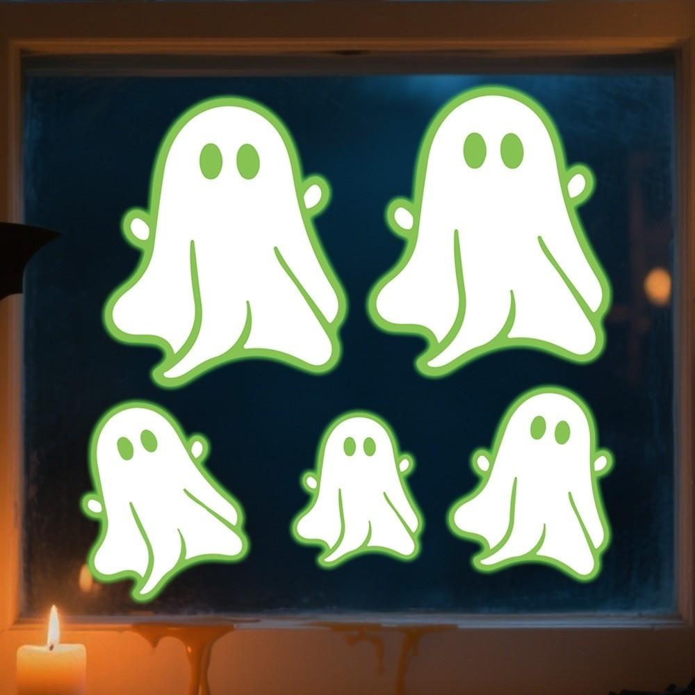 Luminous Window Clings Decor Happy Halloween Fluorescent Wall Decal  Party Decor