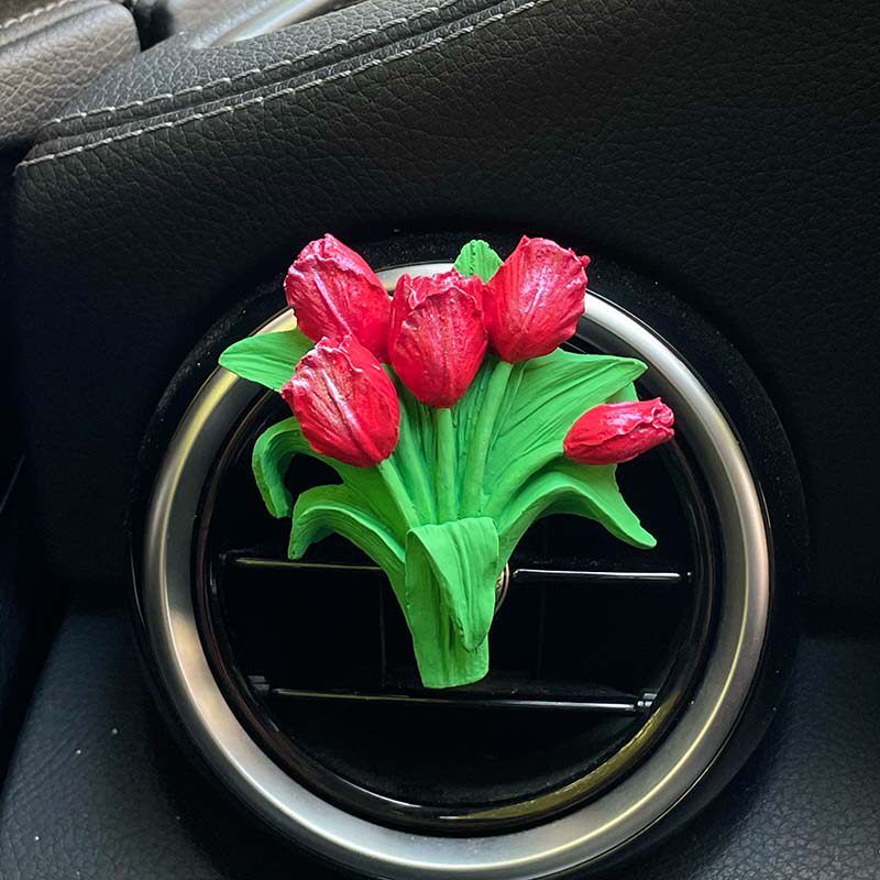 Car Perfume, Pink Tulip, Car Air Conditioner Vent Decoration, Diffuser Stone, Fragrance Gift, Light Fragrance