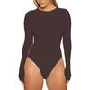 Kalhotky s dlouhým rukávem s výstřihem do O Střih Dámské body Podzim Zima Skinny Spodní body