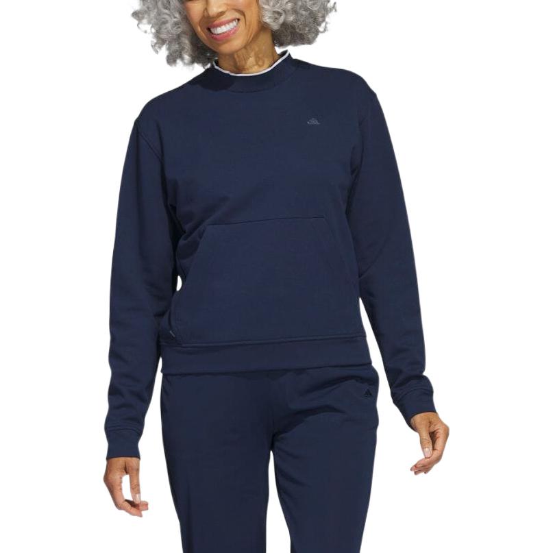 adidas Einfarbiges Sweatshirt mit Logo-Print und Rundhalsausschnitt für Damen, Sweatshirts Blau HT1274