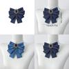 Denim Bow Tie Brooch For Professional Attire Unisex Vintage French Style Collar Accessory
