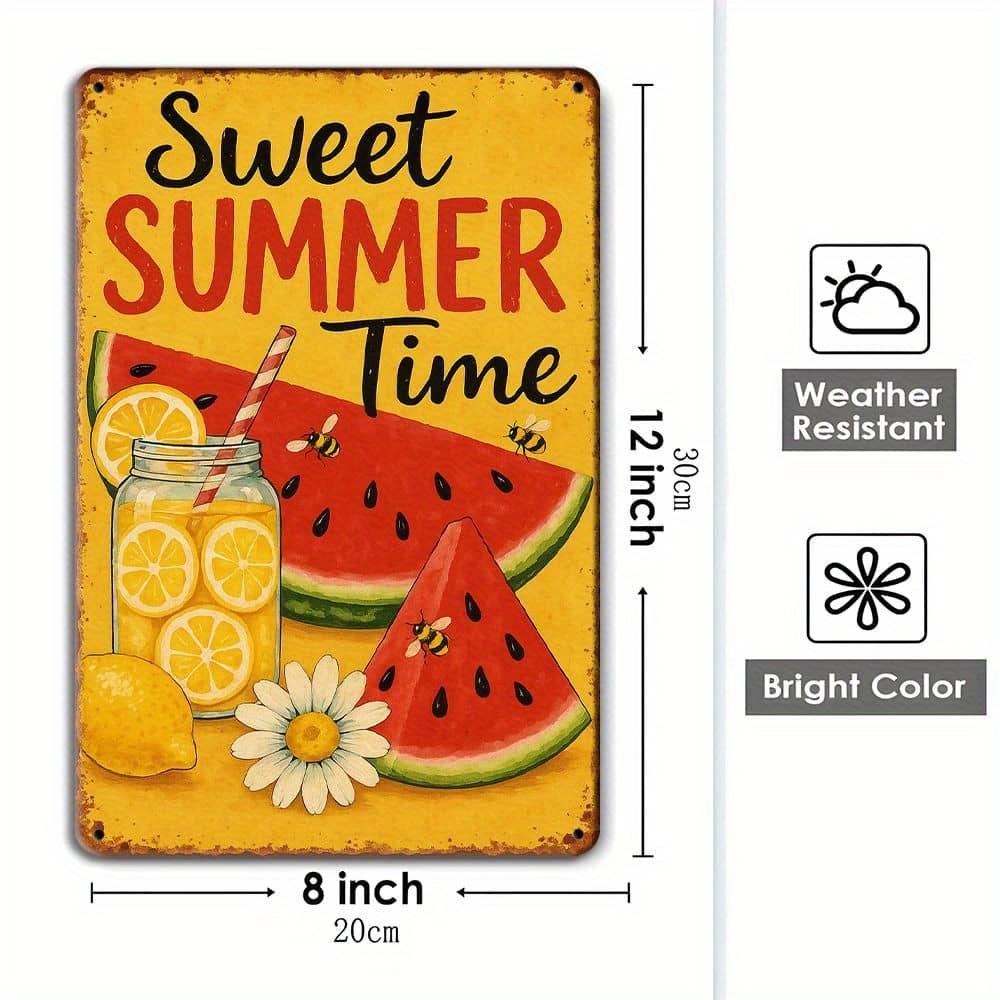 Vintage "Sweet Summertime" metal sign, 8x12 inch.