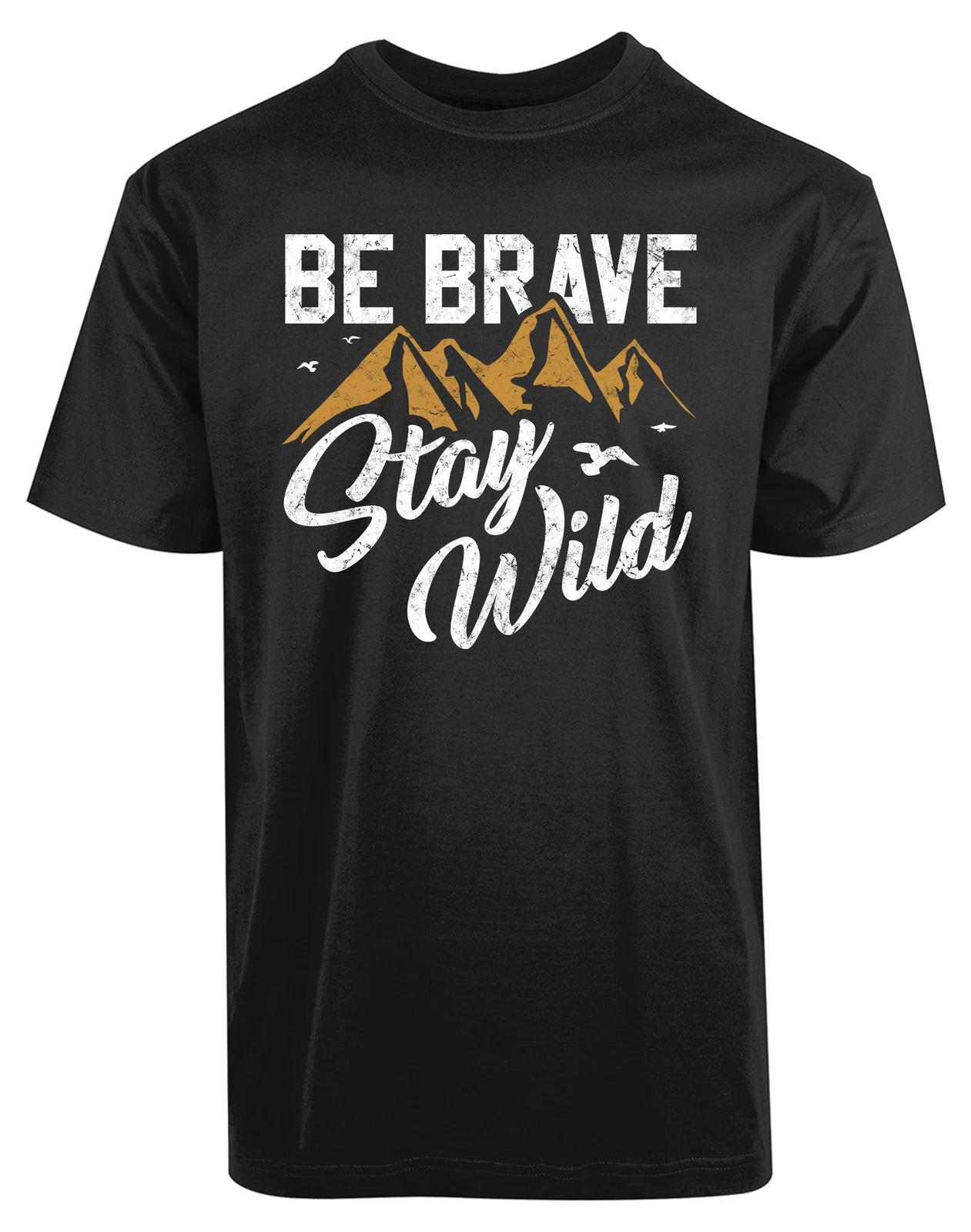 Be Brave Stay Wild Birds Mountains New Men s Shirt Short Sleeves Nature Call Tee S