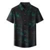 Camiseta de Verano para Hombre Estilo Hong Kong Cuello Suelto Camisa de Manga Corta para Hombre Camisa para Hombre