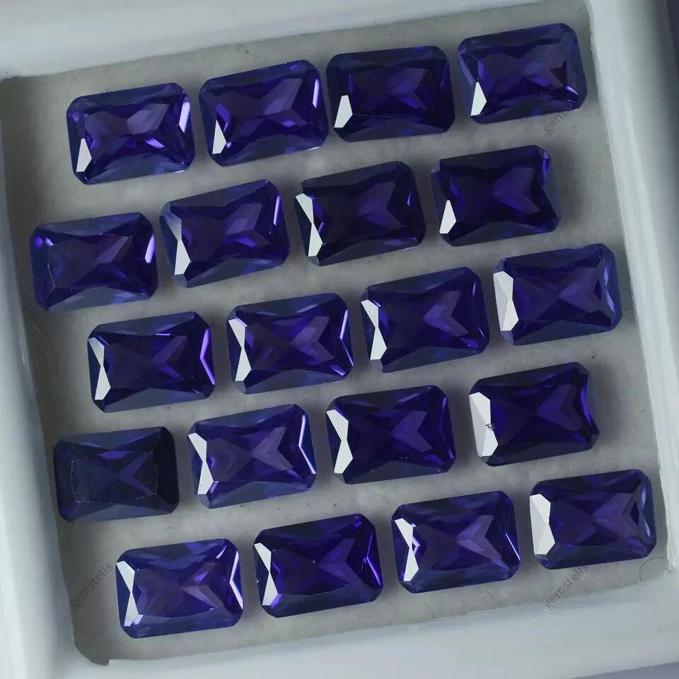 Natural Tanzanite Purple Emerald Cut 7x5 mm 12 Pcs Fabulous Gemstone Lot
