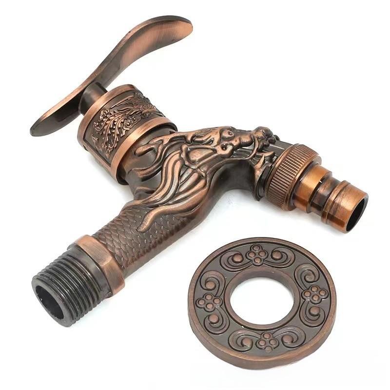 Retro European-Style Zinc Alloy Wall-Mounted Mop Pool Faucet