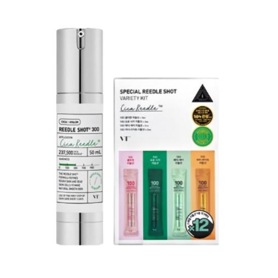 

VT Cosmetics Reedle Shot 300 Skin Booster Essence 50ml + Special Reedle Shot Variety Kit 4 Types 2ml x 3pcs Set
