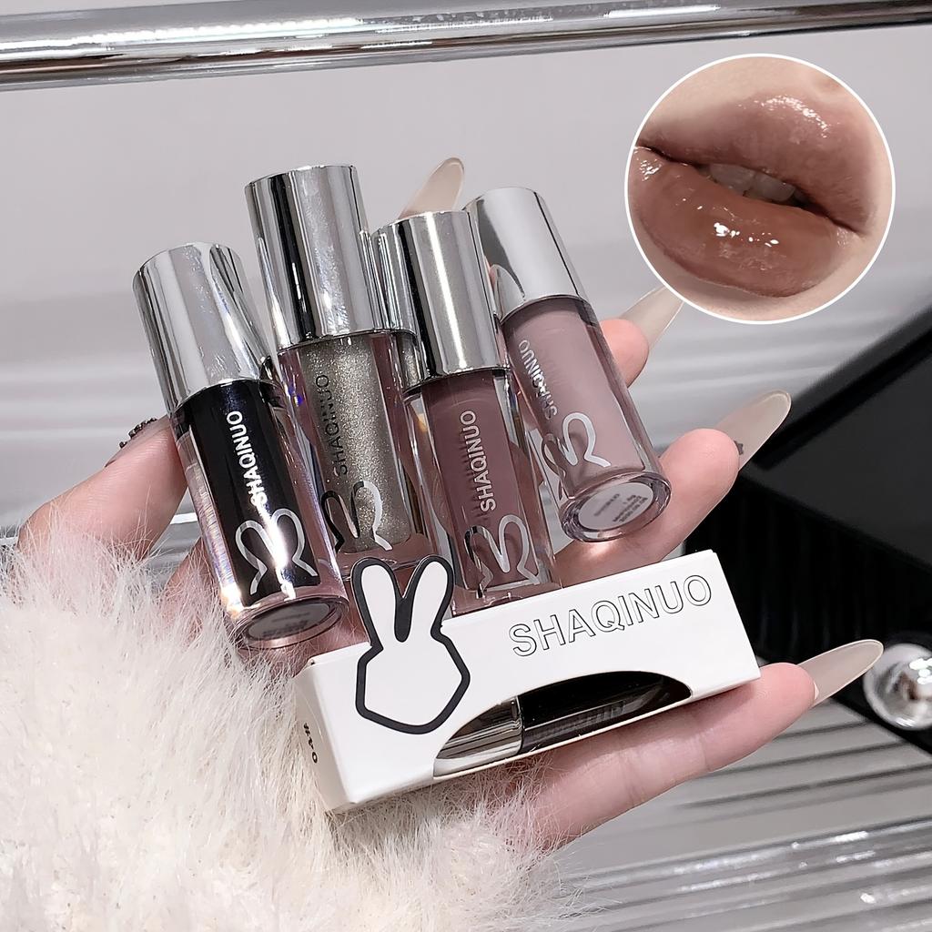 Soft and Lightweight Lip Gloss, Smoky Mirror Lip Glaze, Shimmering Glass Lip Gloss, Hydrating Watery Lip Gloss Lip Makeup Gift