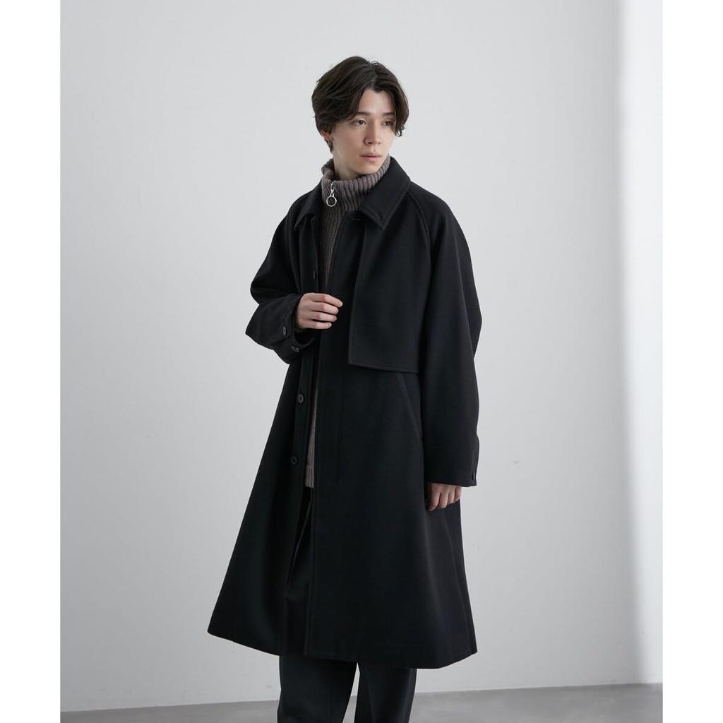 Junred Woolly Knit Cape Trench Light Size S Men's Coat, ANO82050, Gray,