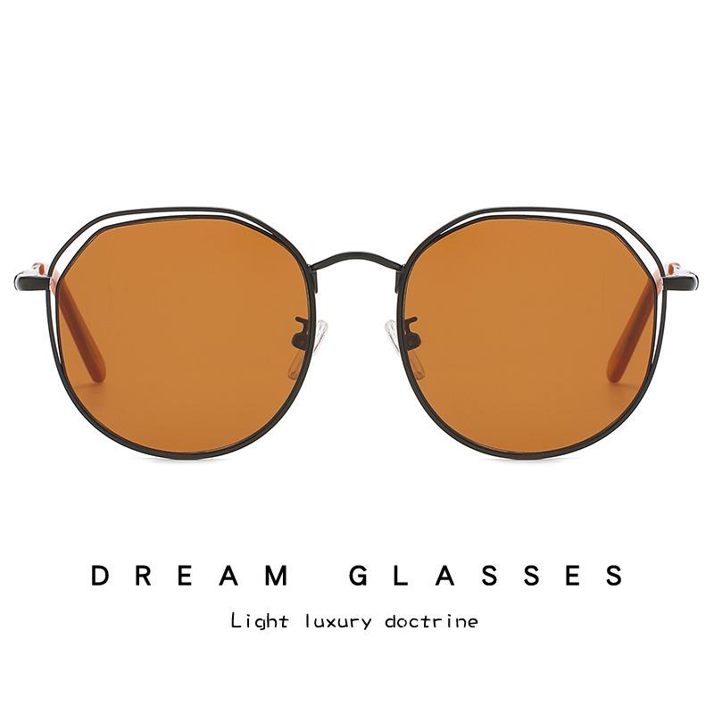 2020 neue Sonnenbrille Trend Ins mit dem Geld Hohl weibliche neue persönlichkeit retro stars, runde sonnenbrille