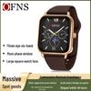 OFNS Retro Roman Numeral Square Quartz Watch, Waterproof, Moon Phase, Multi-Dial for Men and Women