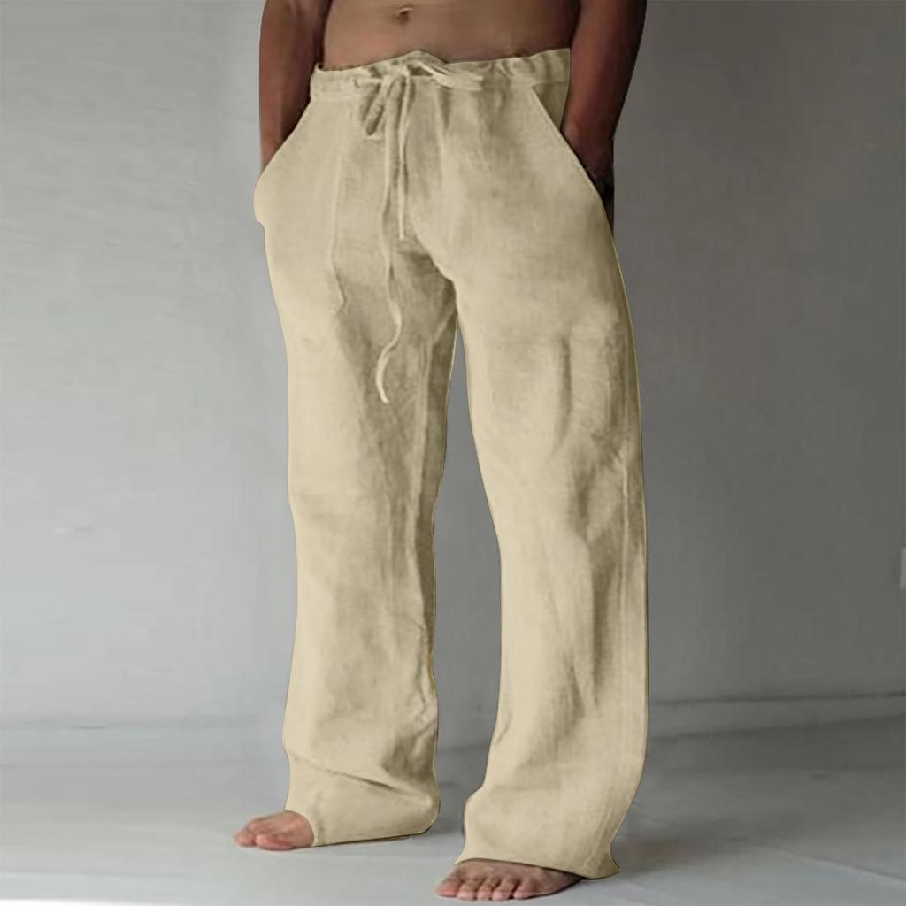 Casual pants men's autumn and winter new flat pants wide-leg straight pants trendy large size loose sweatpants