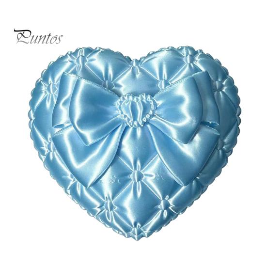 Desktop Jewelry Organizer 3D Print Heart Storage Box, with Satin Simulation Texture, Bow Anti-tangle Design Macaron Organizer, Portable for Necklaces