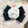 Vintage Camellia Bow Tie Brooch for Women College Fabric Flower Shirt Collar Pin for Wedding Party Preppy Aesthetic Clothing