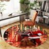 1pc Santa Claus Christmas Round Chair mat office Area Rug - Non-Slip, Floor Mat for Office, Bedroom, and Indoor Decor p127267