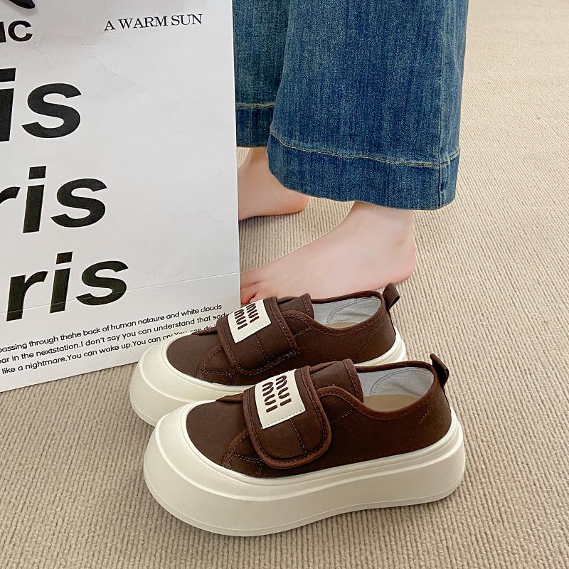 Fashion CRLAYDK Classic Canvas Tennis Shoes for Women Low Top Casual Platform Sneakers Ladies Hook&Loop Fashion Walking Soft Loafers