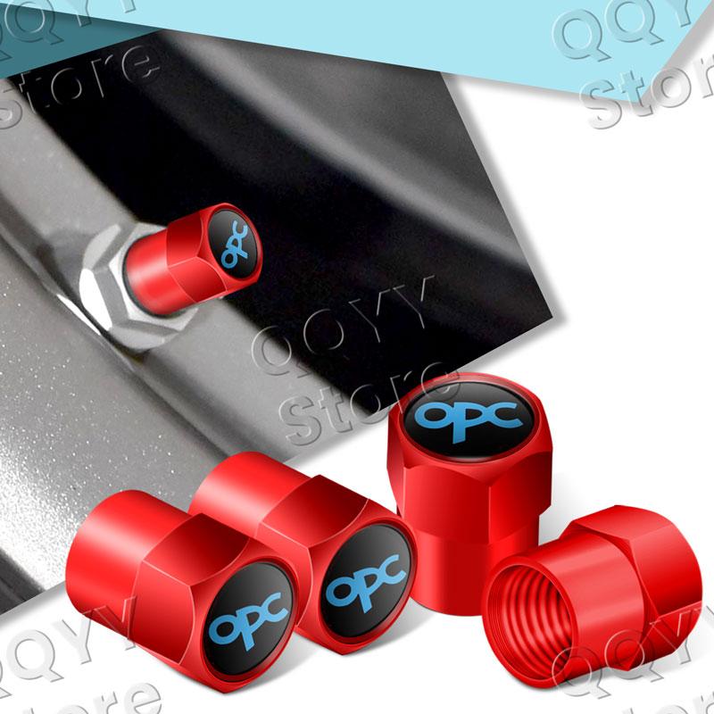 4Pcs Metal OPC Line Logo Car Wheel Tire Valve Caps Tyre Rim Stem Airdust Covers For Opel Insignia Astra H J D Zafira Corsa E