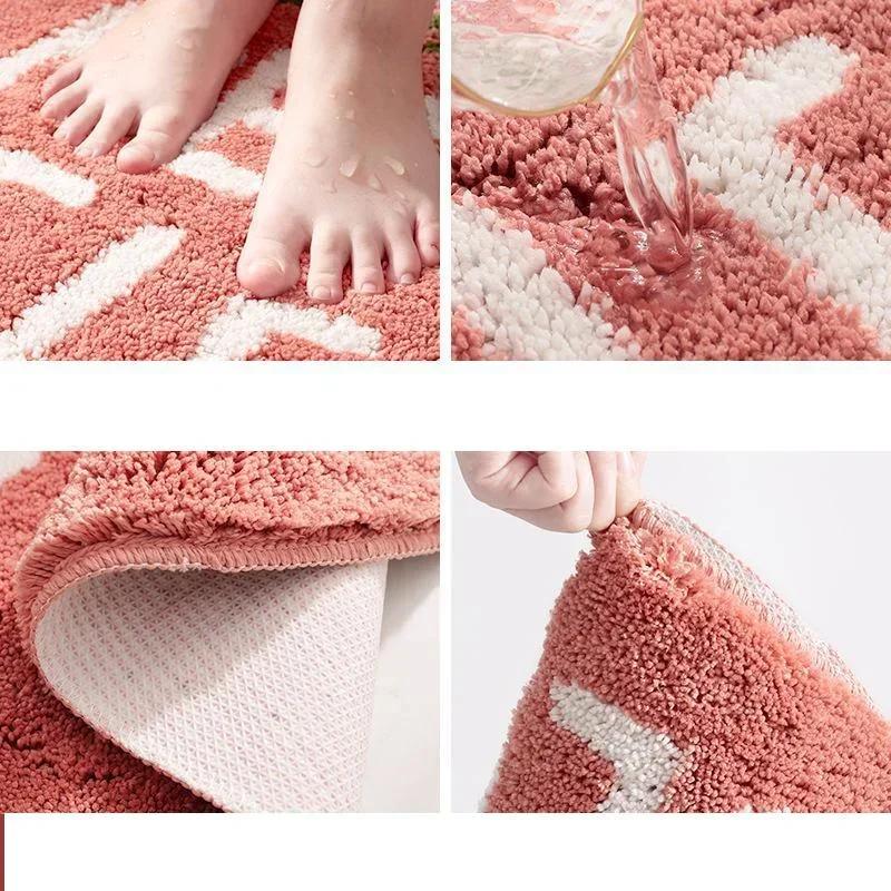 Creativity Doormat Cartoon Fruit Carpet Flocking Non-slip Bath Mat Lemon Peach Home Land Pad Bedroom Toilet Doorway Floor Mat