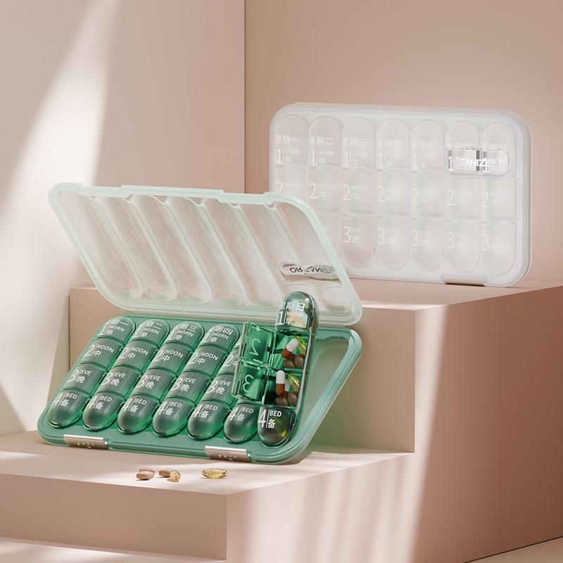 Weekly Pill Organizer: Portable 7-Day, 3-Meal Reminder Box for Easy Tracking