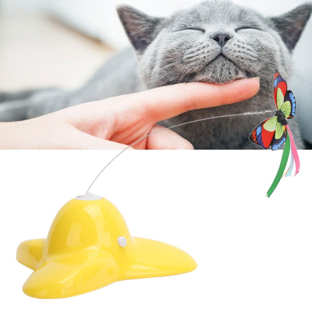 Elektrisches Katzenspielzeug mit Schmetterlingen, rotierendes Teaser-Spielzeug für Katzen, interaktives Spielzeug zum Spielen