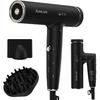 Plasma Ion Hair Dryer with Diffuser for Curly Hair, 110000 RPM Professional High Speed Blow Dryer with Plasma Ion, 1500W Foldable Travel Hairdryer