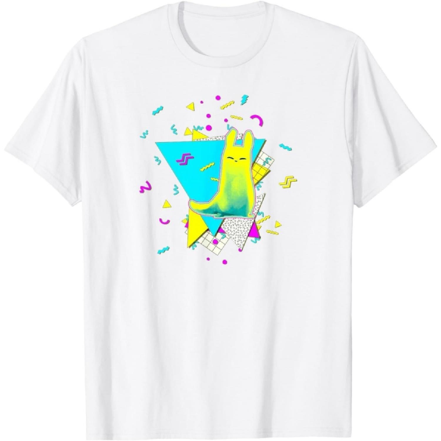 QHDTEOKH 90s Retro Monk Slugcat T-Shirt - Vintage Gaming Inspired Costume S