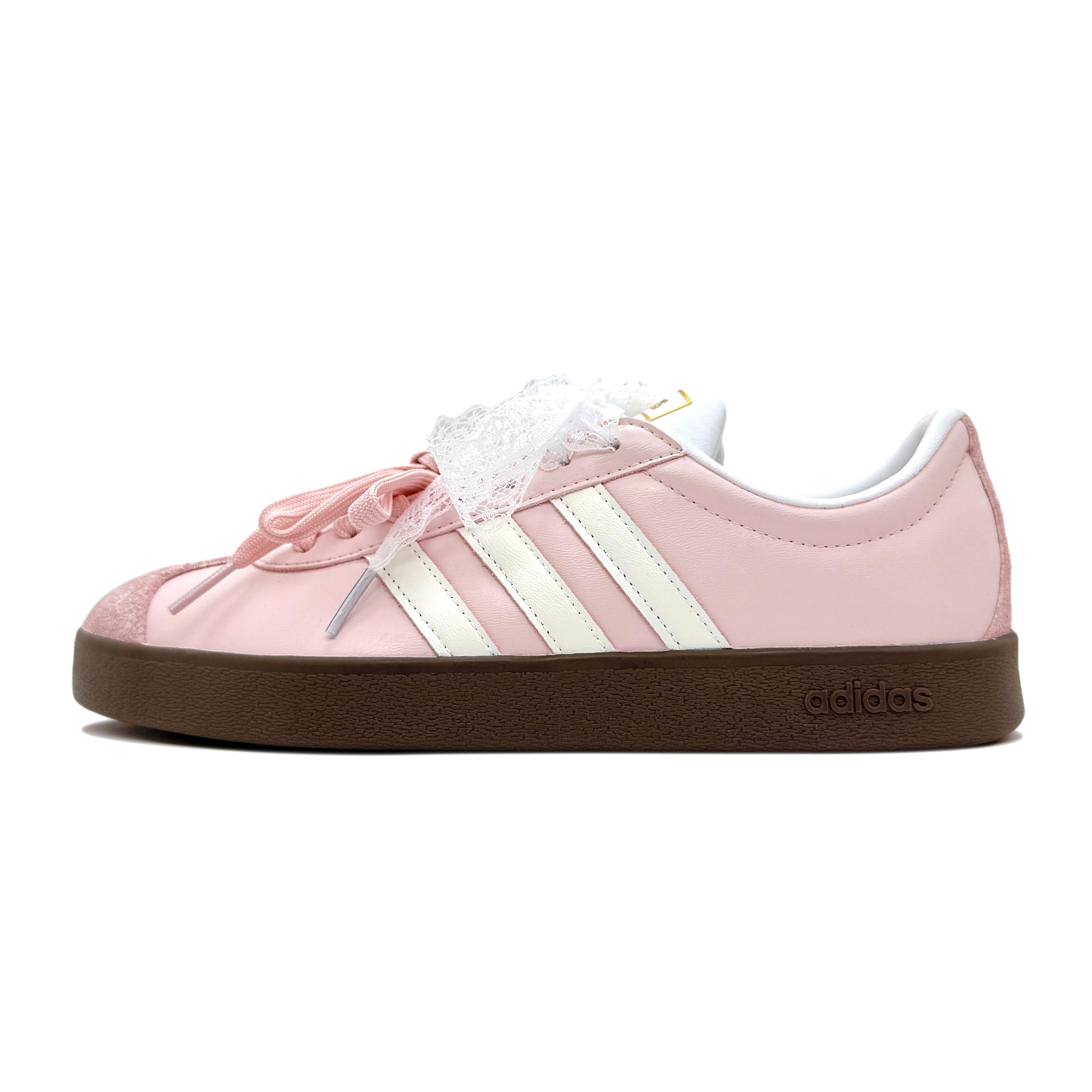 

Adidas VL COURT 2.0 Slip Resistant Low top Skateboard Shoes Unisex Beige White Pink JQ2470(Team191-) 40