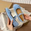 French bow sweet ballet shoes women's 2025 spring and summer new soft sole with skirt jk Mary Jane small leather shoes