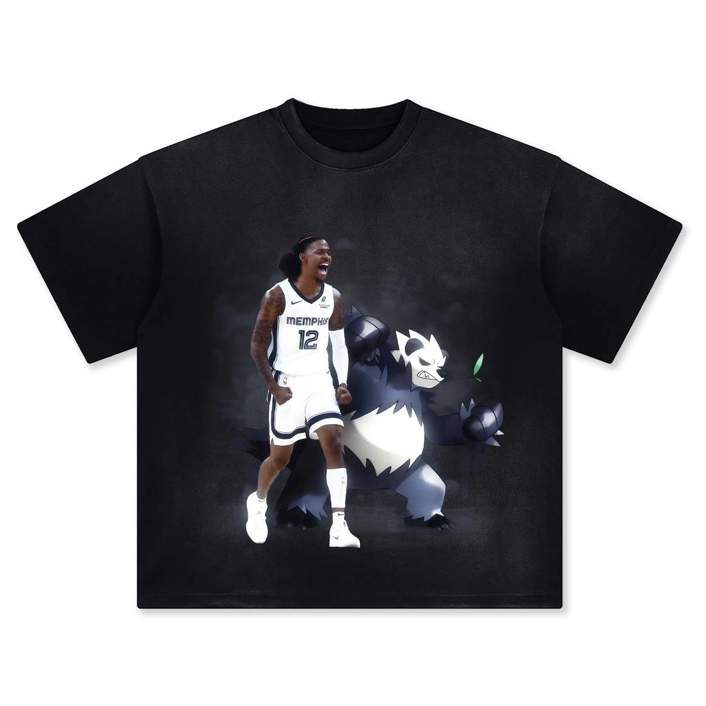 Pokémon Joint Basketball Star Printing Shortsleeved Tshirt Mens 2025 Summer New Fashion Cotton Breathable Y2K Street Top