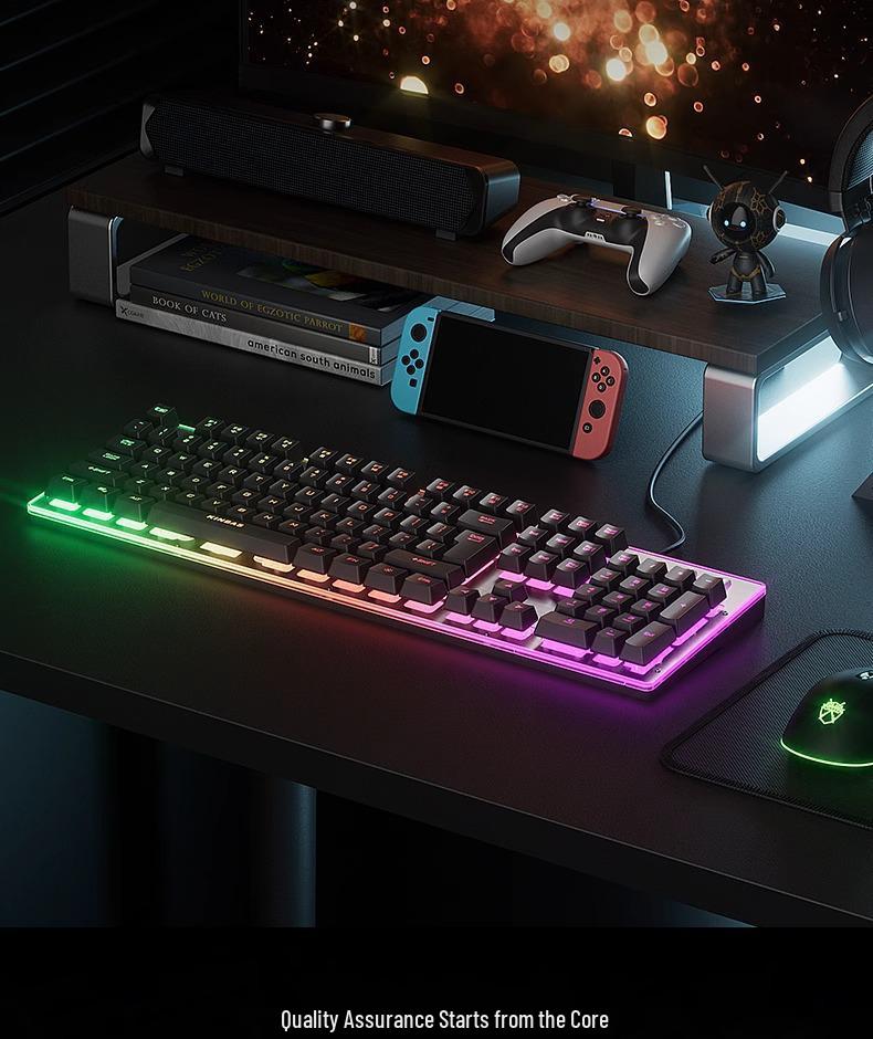 Wired Mechanical Feel Gaming Keyboard & Mouse Set – Silent, Universal for Desktop and E-sports
