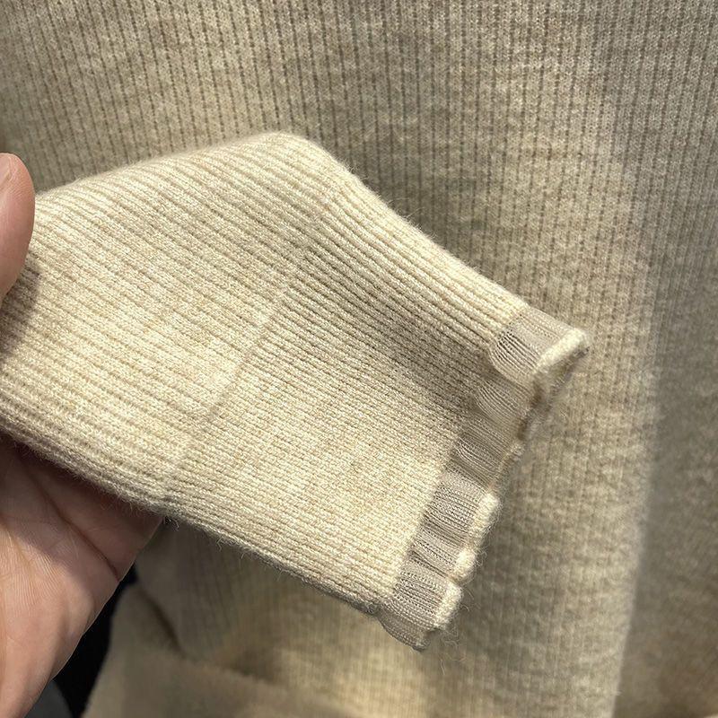 Svetr pro ženy Podzim Zima Zesílený Hřejivý Pletený Pružný Dlouhý rukáv Rolák Top