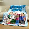 Cartoon Family Grouped Together with Large, Bold Text Above Them. for All Seasons Blanket Lunch Break Throw Gift