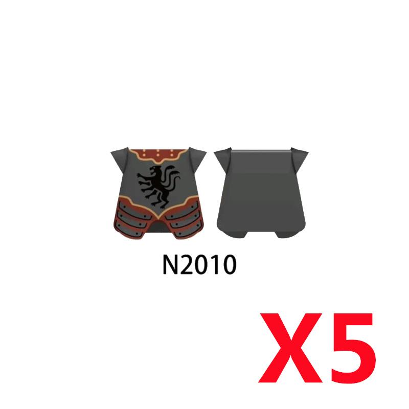 Medieval Red Lion Castle Soldier Knight MOC Vest Shield Armor Figure Accessories Weapons Building Blocks Military Brick Toy B153