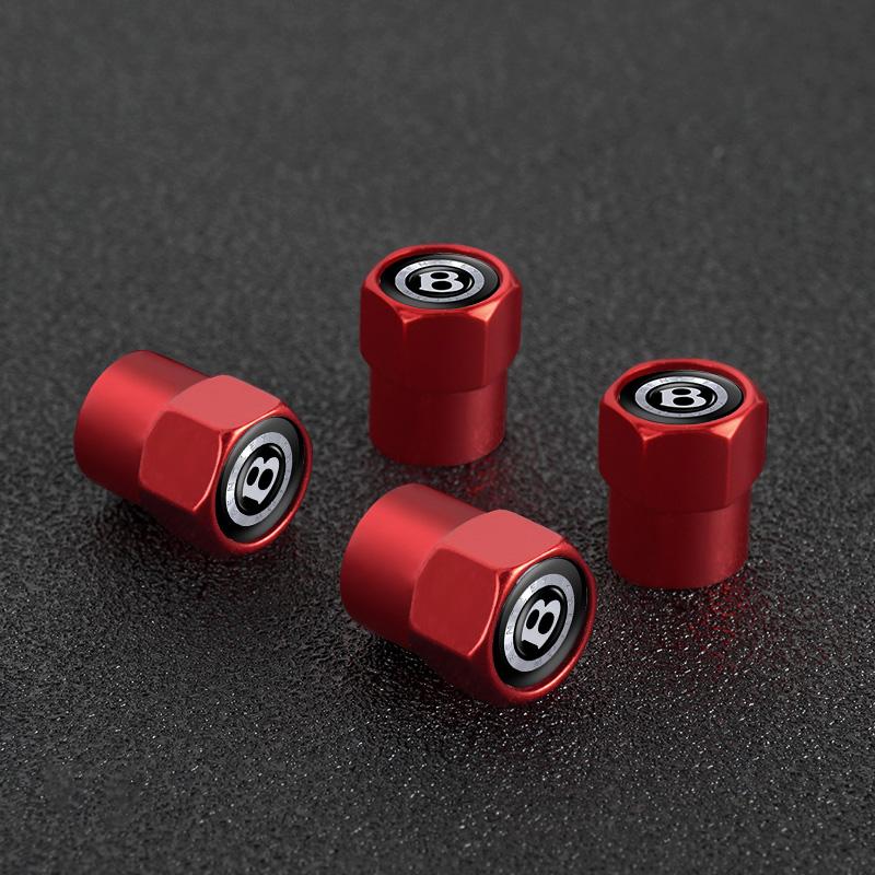For Bentley Flying Spur Continental GT Bentayga Mulsanne 4Pcs Aluminum Car Wheel Tire Valve Stem Cover Dustproof Cap Accessories GH2