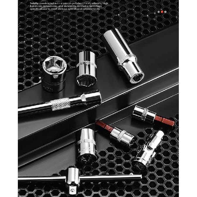 Industrial Grade 53-Piece Auto Repair Tool Set - 24/72 Tooth Socket Wrench Quick Repair Kit