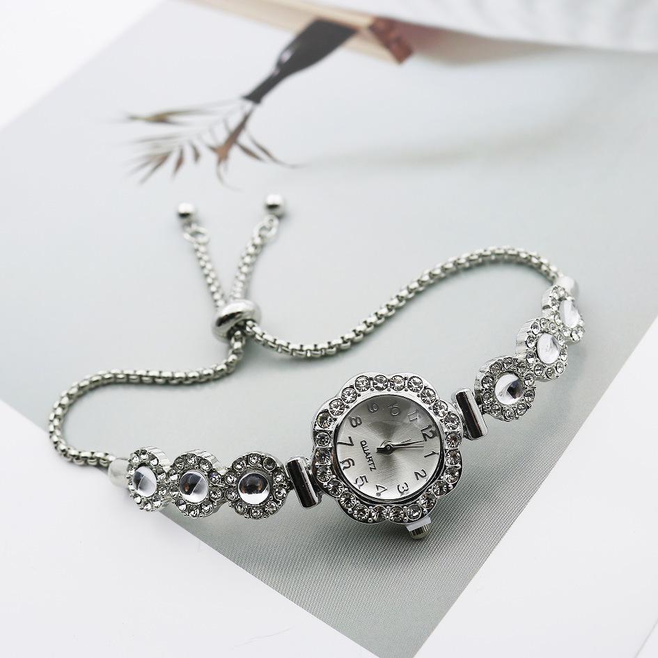 TikTok Colorful Rhinestone Ladies Bracelet Quartz Watch