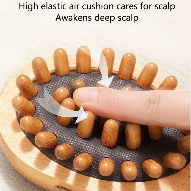 Tělový kartáč proti celulitidě Zklidňující dřevěné esenciální oleje Spa Air Cushion Massage Hřeben na vlasy Masážní kartáč na pokožku hlavy Masážní přístroj na tělo